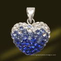 2014 Wholesale Heart Shape Silver Crystal Pendant